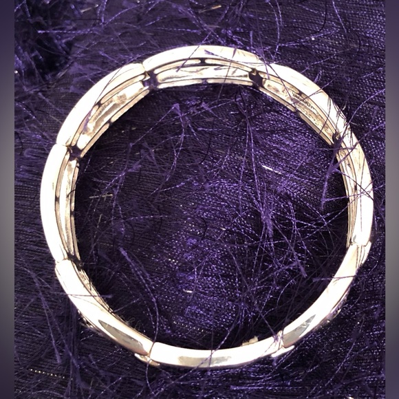 Napier Stretch Silver Tone w/Black Accents Bracelet - Picture 2 of 8